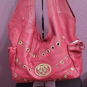 Sharif Red Leather Tote Bag